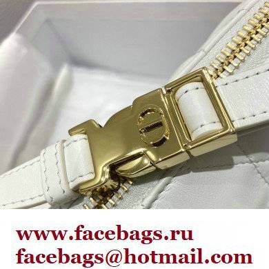 Dior Small Vibe Hobo Bag in Cannage Lambskin White/Black 2022