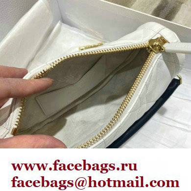 Dior Small Vibe Hobo Bag in Cannage Lambskin White/Black 2022