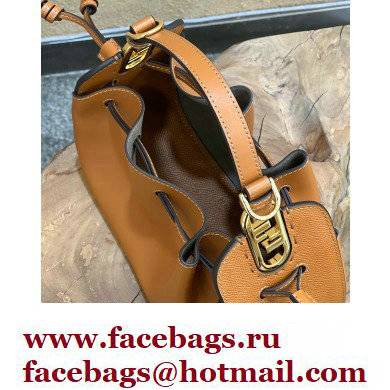 Fendi Pomodorino Drawstring Mini Bucket Bag Leather Brown 2022 - Click Image to Close