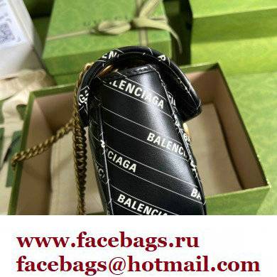 GUCCI X BALENCIAGA The Hacker Project small GG Marmont bag 443497 BLACK 2022 - Click Image to Close