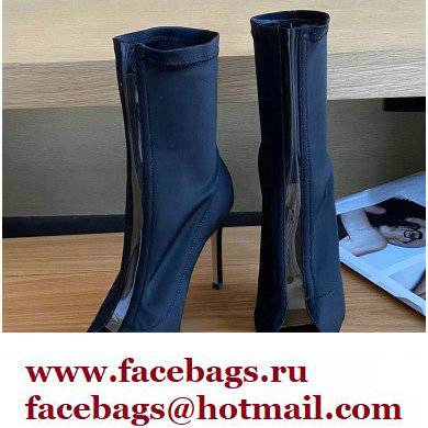Gianvito Rossi Heel 10.5cm FABRIC and TPU HIROKO BOOTIE Black 2022 - Click Image to Close