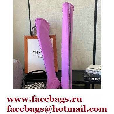 Gianvito Rossi Heel 10.5cm FABRIC and TPU HIROKO CUISSARD Thigh-high Boots Purple 2022