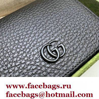 Gucci GG Marmont Card Case Wallet 456126 Resin Hardware Black 2022