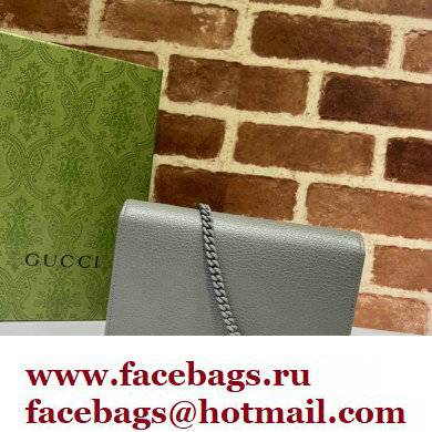 Gucci GG Marmont Chain Wallet 497985 Resin Hardware Gray 2022