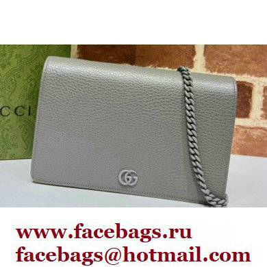 Gucci GG Marmont Chain Wallet 497985 Resin Hardware Gray 2022