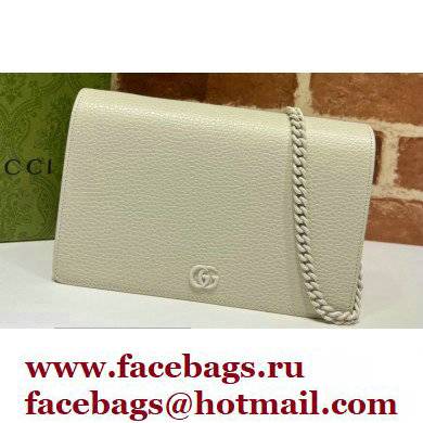Gucci GG Marmont Chain Wallet 497985 Resin Hardware White 2022