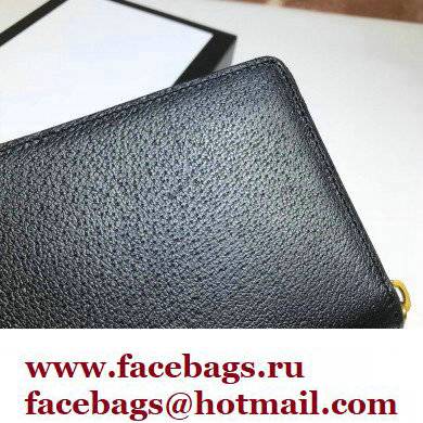 Gucci GG Marmont Leather Zip Around Wallet 428736 Black/Gold 2022