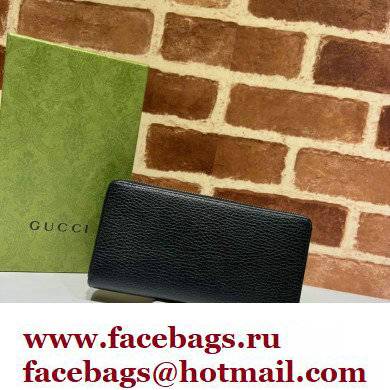 Gucci GG Marmont zip around Wallet 456117 Resin Hardware Black 2022