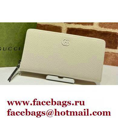 Gucci GG Marmont zip around Wallet 456117 Resin Hardware White 2022 - Click Image to Close