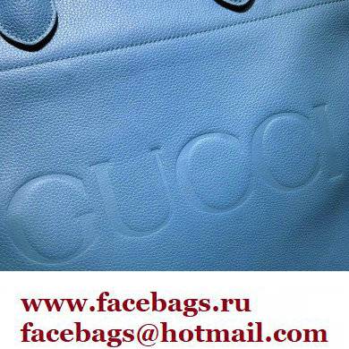 Gucci Medium/Large Tote Bag with Gucci Logo 674850 Blue 2022