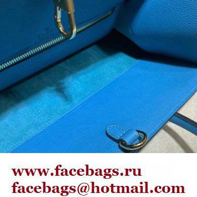 Gucci Small Tote Bag with Gucci Logo 674822 Blue 2022 - Click Image to Close