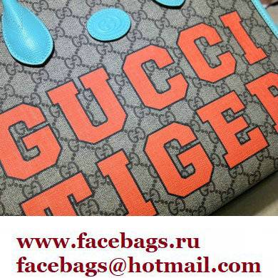 Gucci Tiger GG Small Tote Bag 659983 Blue 2022 - Click Image to Close
