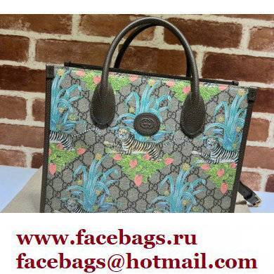 Gucci Tiger GG Small Tote Bag 659983 Flower Print 2022