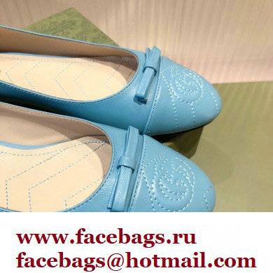 Gucci ballet flats with Double G 680878 Blue 2022
