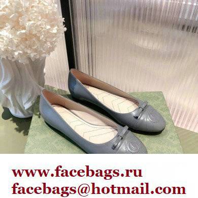 Gucci ballet flats with Double G 680878 Gray 2022