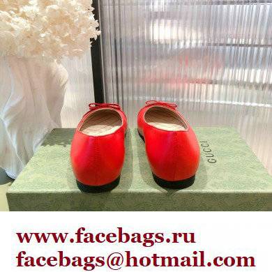 Gucci ballet flats with Double G 680878 Red 2022 - Click Image to Close