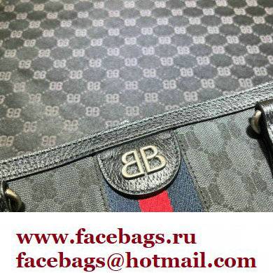 Gucci x Balenciaga The Hacker Project Large Tote Bag 680127 GG Canvas Black 2022