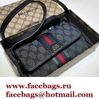 Gucci x Balenciaga The Hacker Project Mini Bag 680131 GG Canvas Black 2022 - Click Image to Close