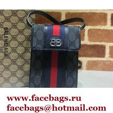 Gucci x Balenciaga The Hacker Project Phone Bag 680130 GG Canvas Black 2022 - Click Image to Close