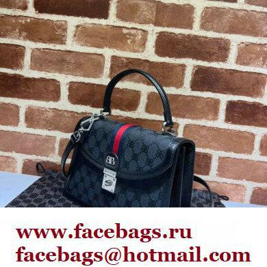 Gucci x Balenciaga The Hacker Project Small Handbag 680119 GG Canvas Black 2022