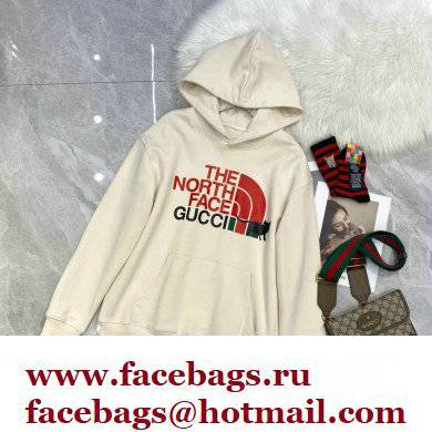 GuccixNorth Face hooded sweatshirt white 2022