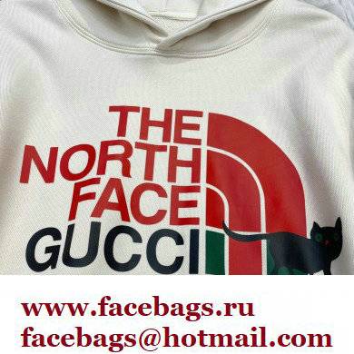 GuccixNorth Face hooded sweatshirt white 2022