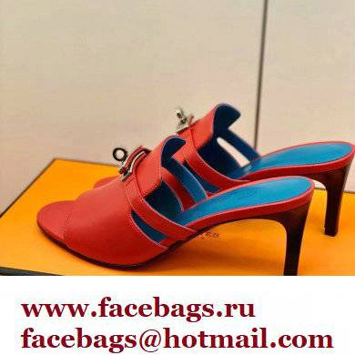 Hermes Kelly Buckle Cute Sandals Red