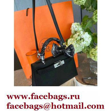 Hermes Mini Kelly II Handbag in original epsom leather black - Click Image to Close