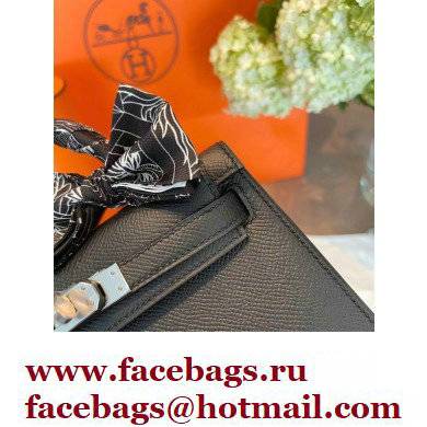 Hermes Mini Kelly II Handbag in original epsom leather black