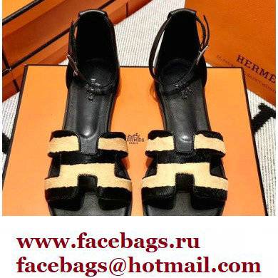 Hermes Moire Calfskin Santorini Sandals Handmade - Click Image to Close