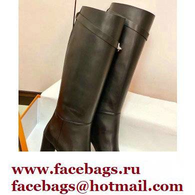 Hermes Story High Boots Black Handmade - Click Image to Close