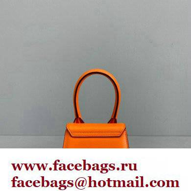 Jacquemus Le Chiquito Homme Mini Bag Leather Orange with Removable Shoulder Strap