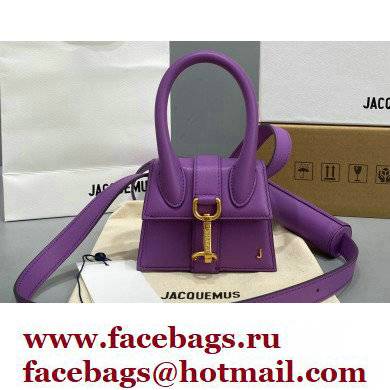 Jacquemus Le Chiquito Montagne Mini sac en cuir Bag Leather Purple - Click Image to Close