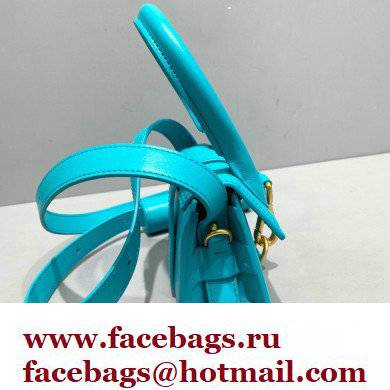 Jacquemus Le Chiquito Montagne Mini sac en cuir Bag Leather Turquoise Blue - Click Image to Close