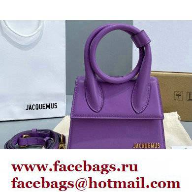 Jacquemus Le Chiquito Noeud Flexible Handle Small Bag Leather Purple