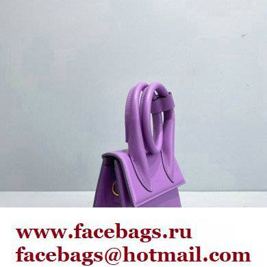 Jacquemus Le Chiquito Noeud Flexible Handle Small Bag Leather Purple - Click Image to Close