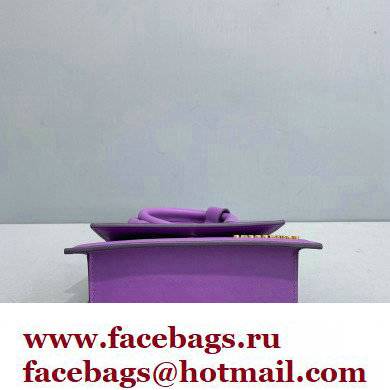 Jacquemus Le Chiquito Noeud Flexible Handle Small Bag Leather Purple - Click Image to Close