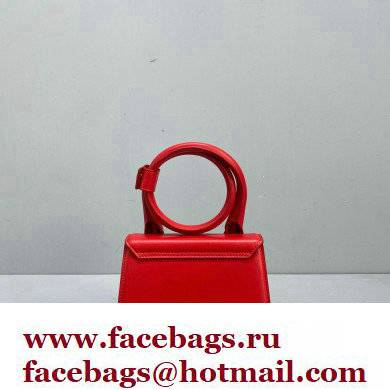 Jacquemus Le Chiquito Noeud Flexible Handle Small Bag Leather Red