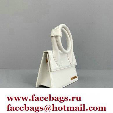 Jacquemus Le Chiquito Noeud Flexible Handle Small Bag Leather White