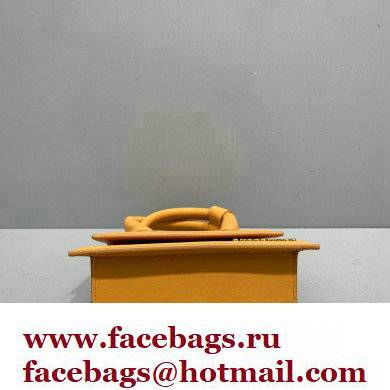 Jacquemus Le Chiquito Noeud Flexible Handle Small Bag Leather Yellow - Click Image to Close