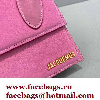 Jacquemus Le Chiquito Noeud Flexible Handle Small Bag Suede Pink - Click Image to Close
