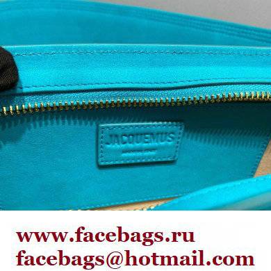 Jacquemus Le Ciuciu Rectangular Box Bag Suede Turquoise Blue