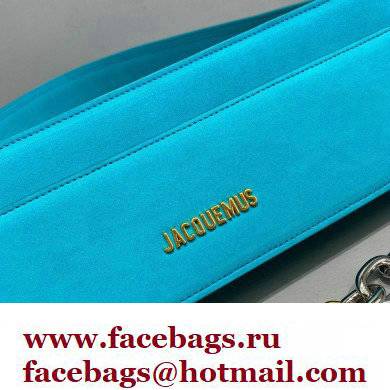 Jacquemus Le Ciuciu Rectangular Box Bag Suede Turquoise Blue - Click Image to Close