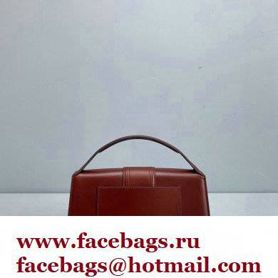 Jacquemus Le grand Bambino Large Envelope Handbag Leather Burgundy - Click Image to Close