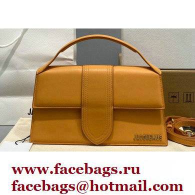 Jacquemus Le grand Bambino Large Envelope Handbag Leather Yellow - Click Image to Close