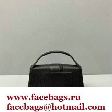 Jacquemus calfskin Le Bambino Mini Envelope Handbag black - Click Image to Close