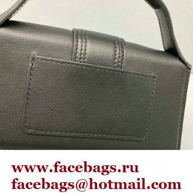 Jacquemus calfskin Le Bambino Mini Envelope Handbag black - Click Image to Close