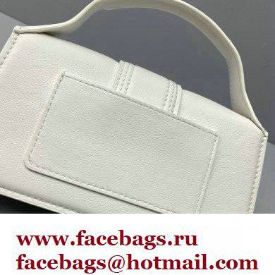 Jacquemus calfskin Le Bambino Mini Envelope Handbag white - Click Image to Close