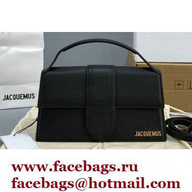 Jacquemus calfskin Le grand Bambino Large Envelope handbag black - Click Image to Close