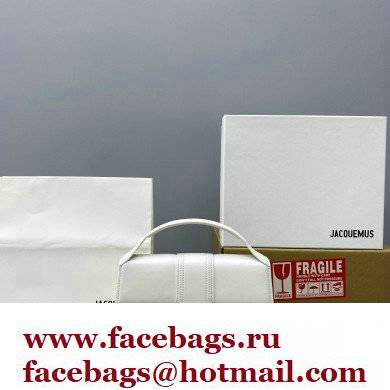 Jacquemus calfskin Le grand Bambino Large Envelope handbag white - Click Image to Close